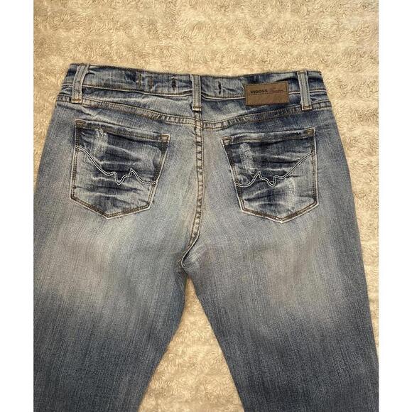 Vigoss USA Premium Y2K faded distressed bootcut denim jeans Size 9/10 - Picture 7 of 8